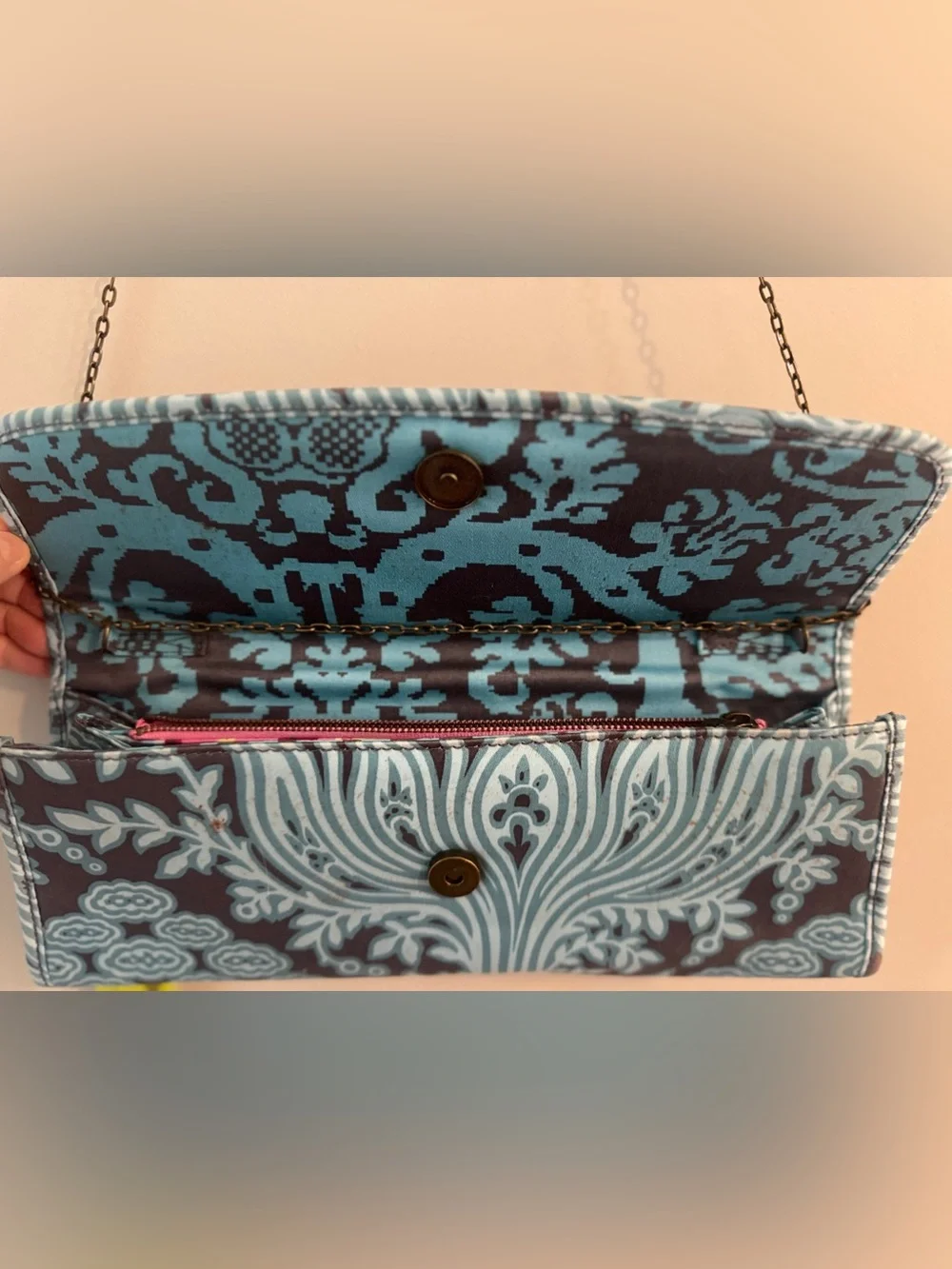NWT Amy Butler Brenda Clutch/ Shoulder Bag with Chain
